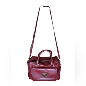 Cole Haan Red Crossbody Bag with Adjustable Strap and Gold Hardware